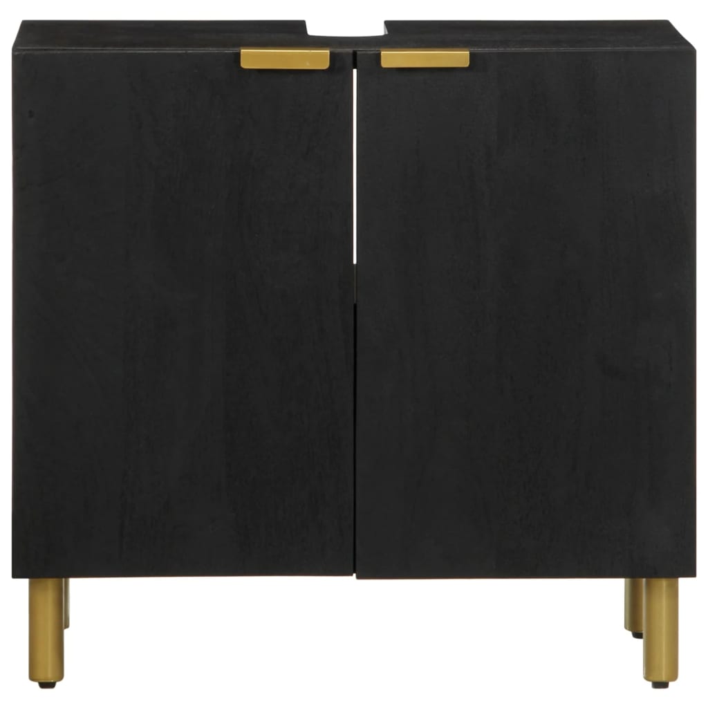 Armário para lavatório 62x33x58 cm derivados de madeira preto