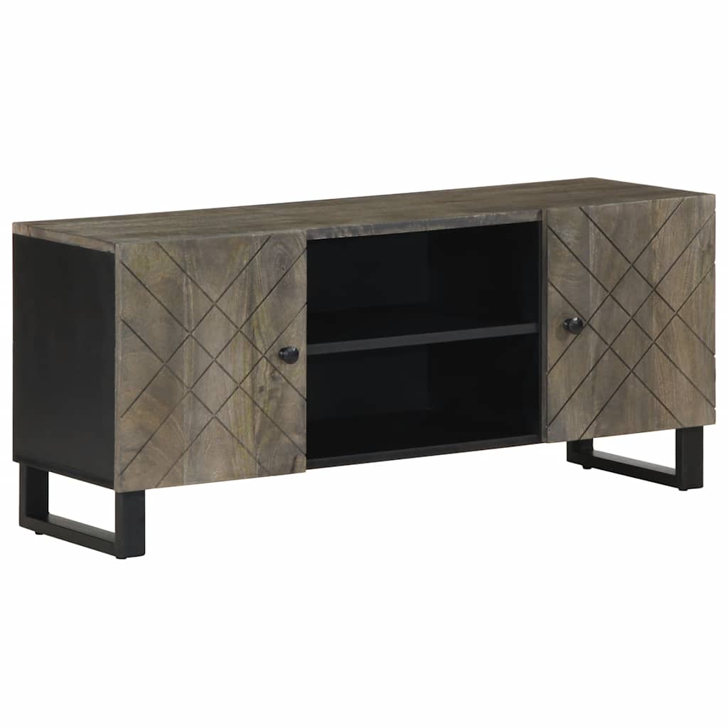 Móvel de TV 105x33x46 cm madeira de mangueira maciça preto