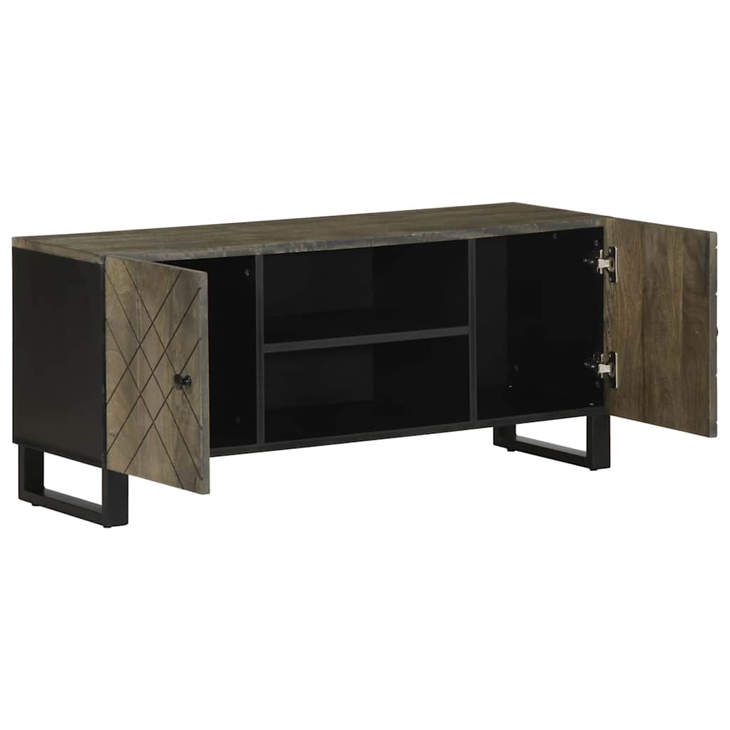 Móvel de TV 105x33x46 cm madeira de mangueira maciça preto