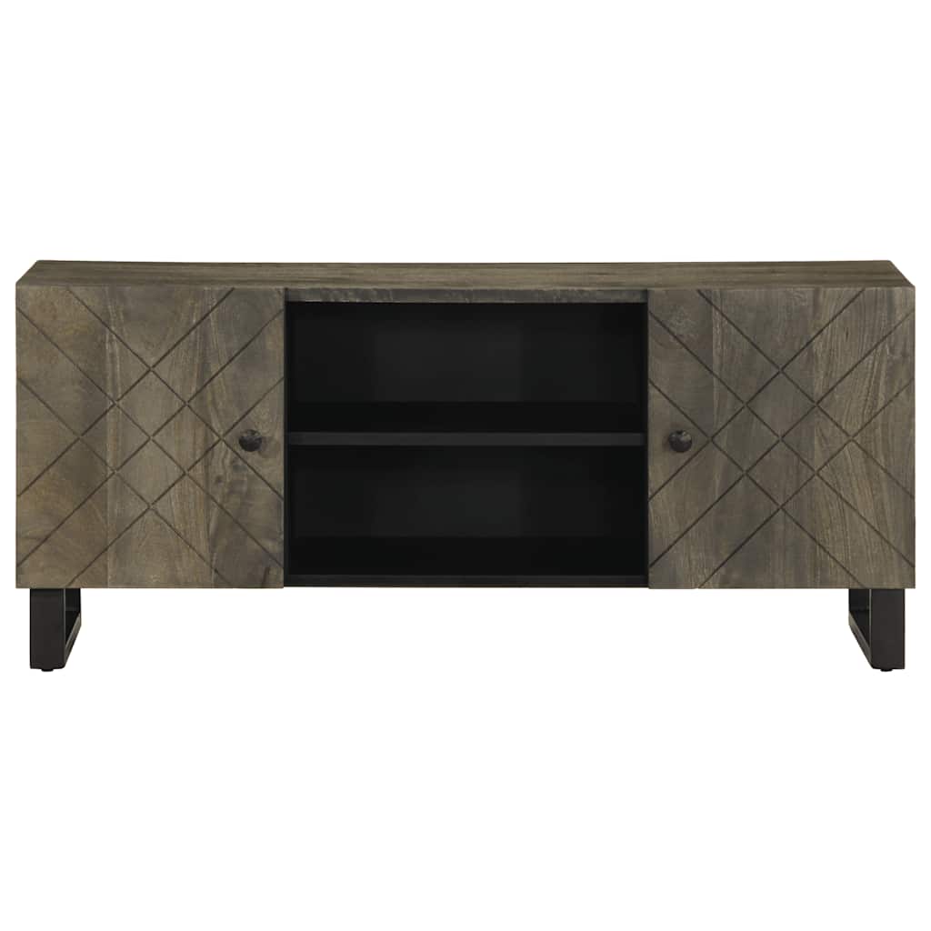 Móvel de TV 105x33x46 cm madeira de mangueira maciça preto