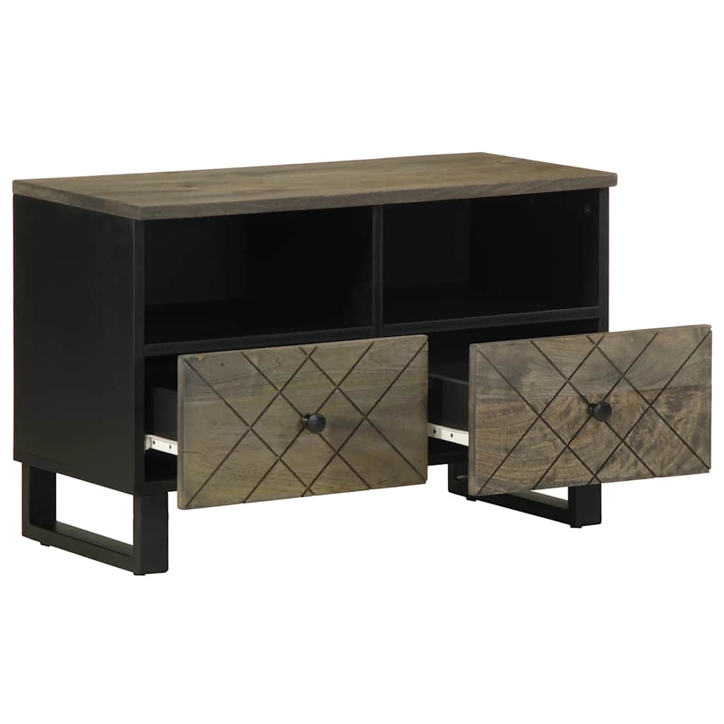 Móvel de TV 70x33x46 cm madeira de mangueira maciça preto