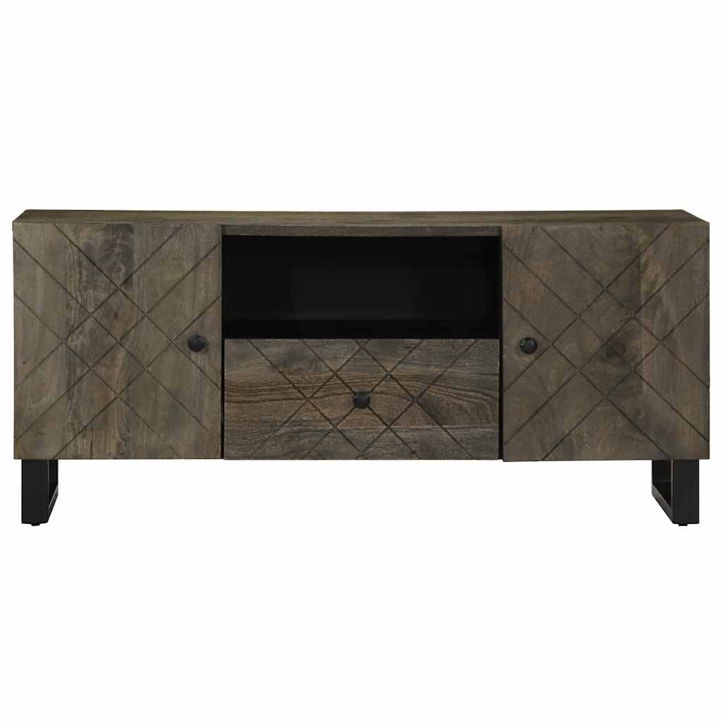 Móvel de TV 105x33x46 cm madeira de mangueira maciça preto