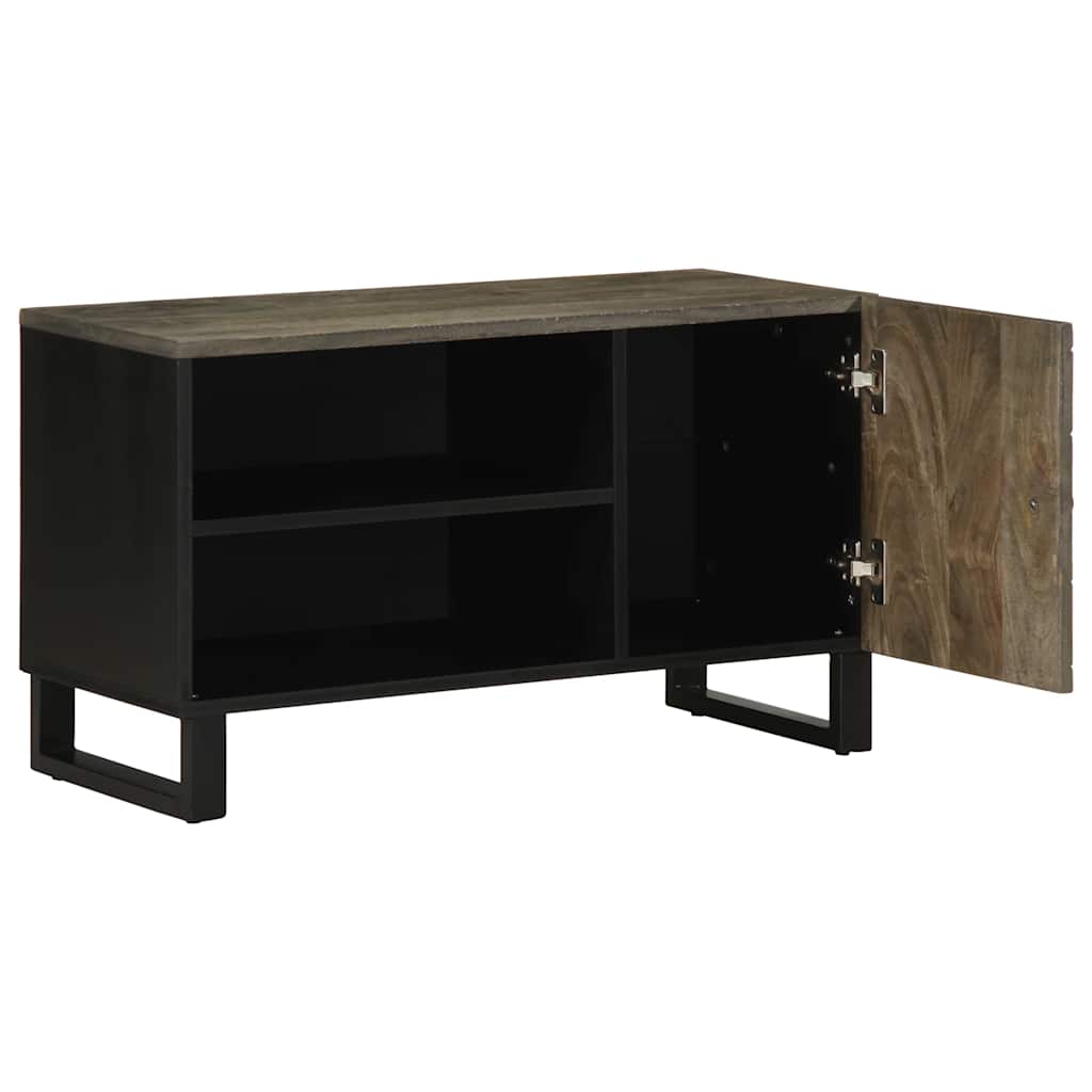 Móvel de TV 80x33x46 cm madeira de mangueira maciça preto