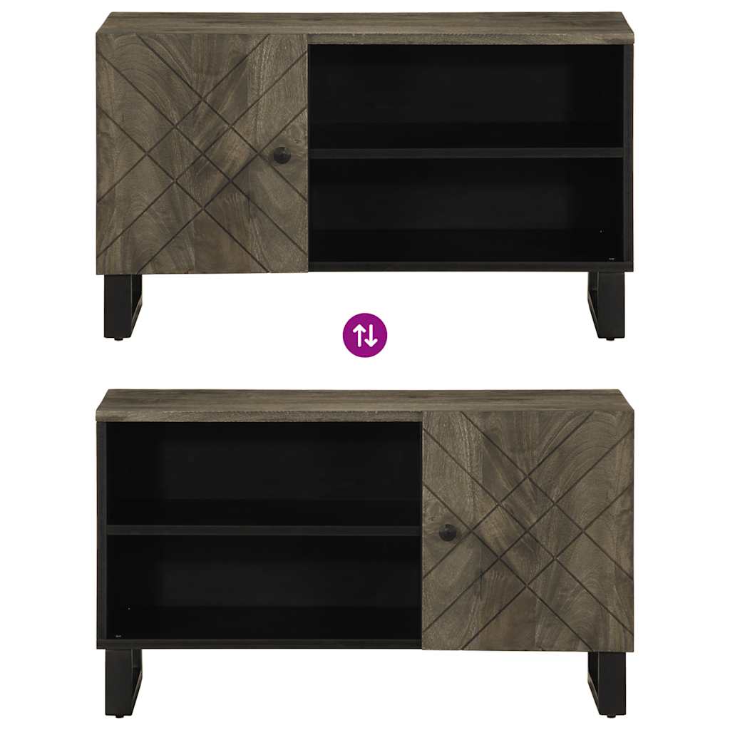 Móvel de TV 80x33x46 cm madeira de mangueira maciça preto