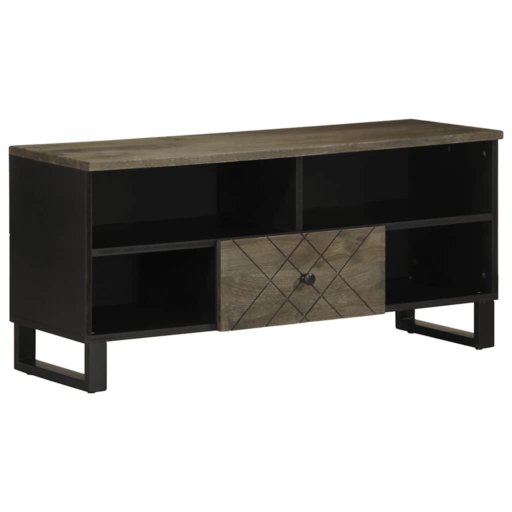 Móvel de TV 100x33x46 cm madeira de mangueira maciça preto