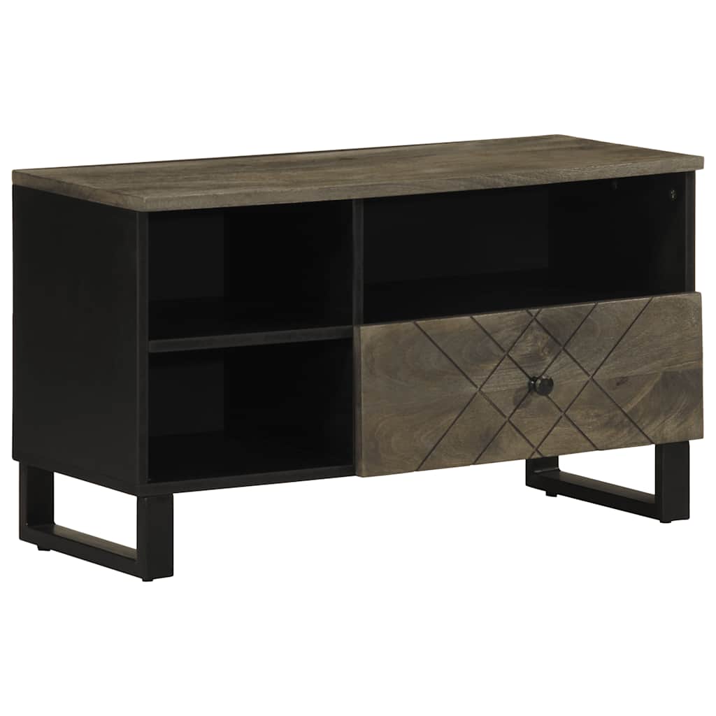 Móvel de TV 80x33x46 cm madeira de mangueira maciça preto