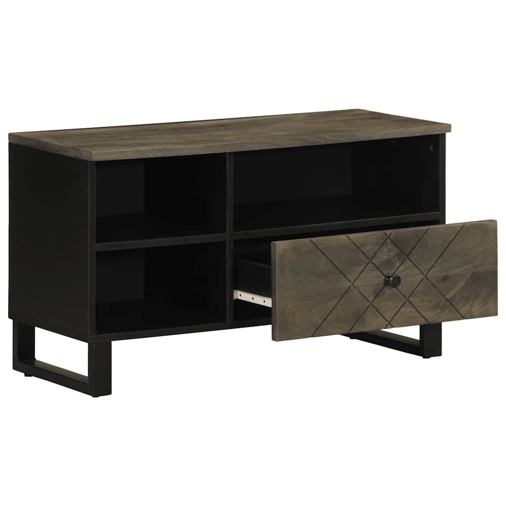 Móvel de TV 80x33x46 cm madeira de mangueira maciça preto