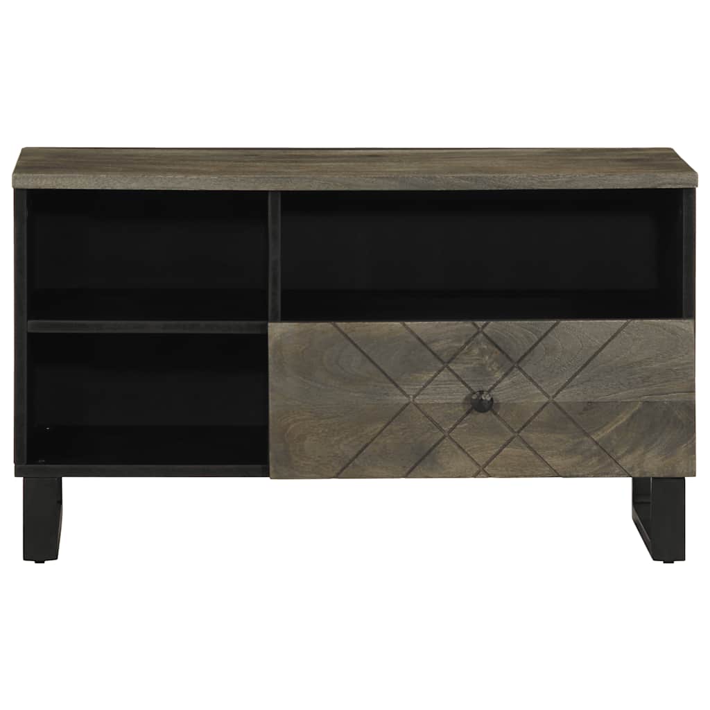 Móvel de TV 80x33x46 cm madeira de mangueira maciça preto