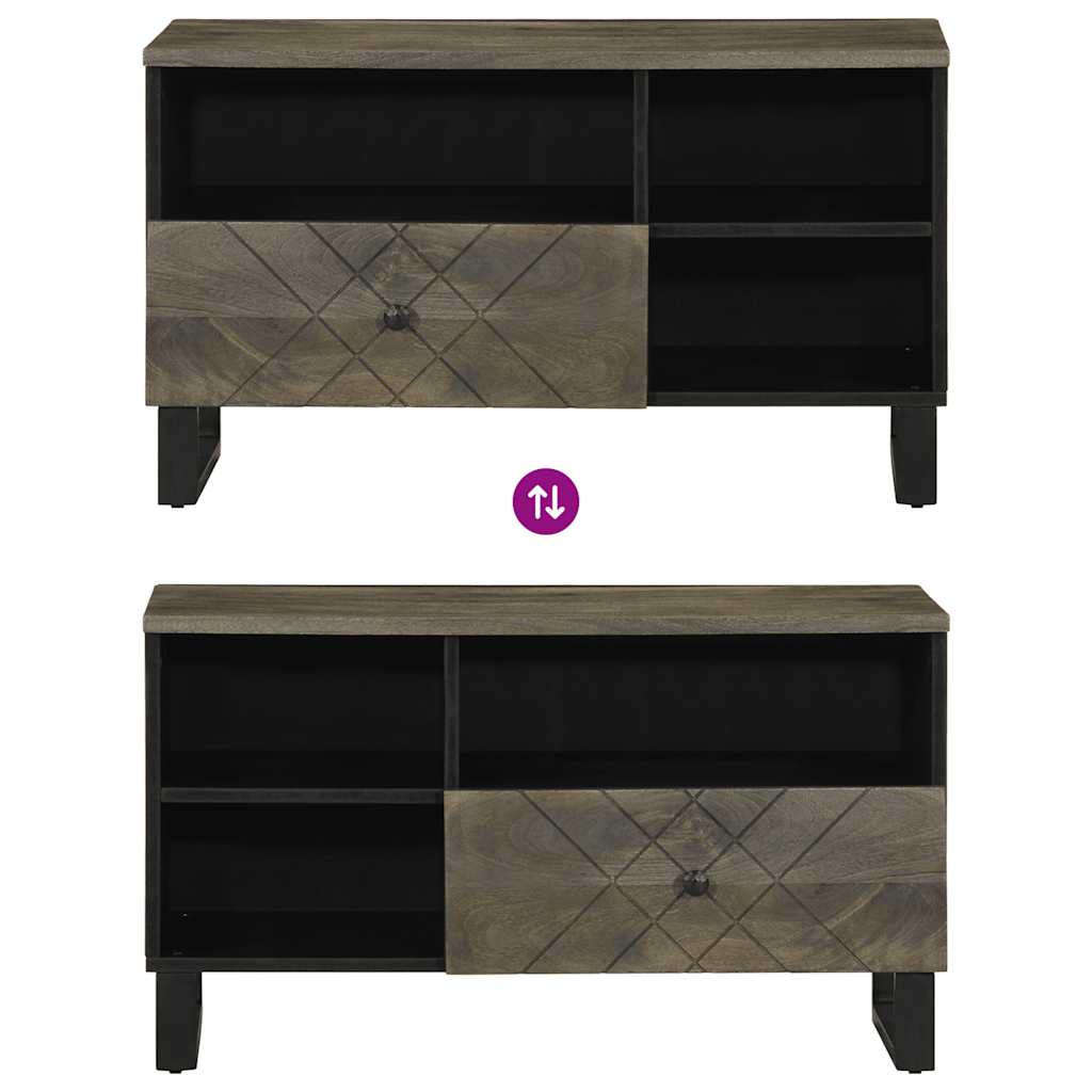 Móvel de TV 80x33x46 cm madeira de mangueira maciça preto