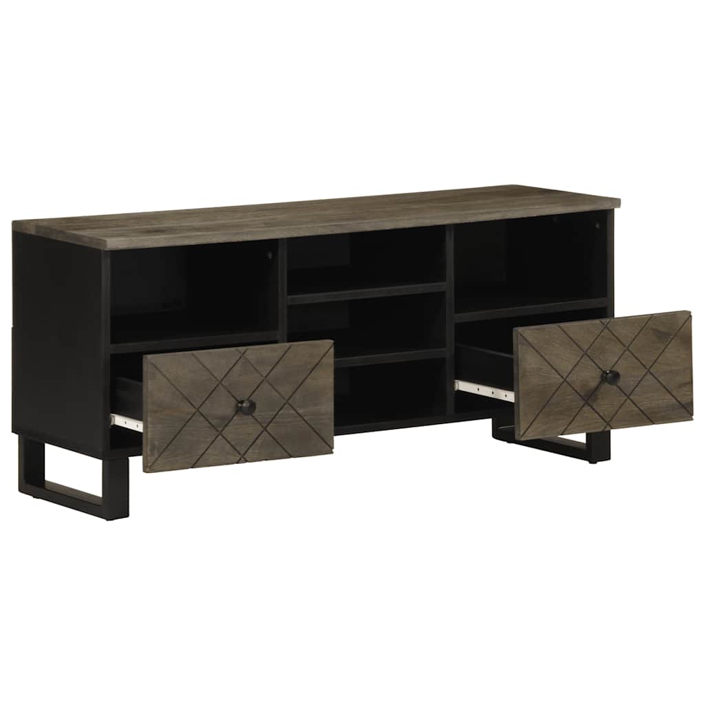 Móvel de TV 100x33x46 cm madeira de mangueira maciça preto