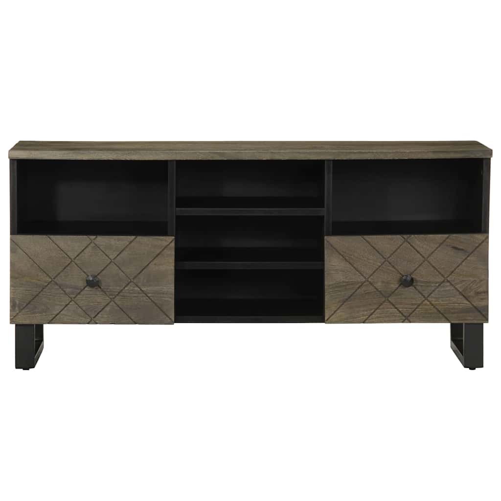 Móvel de TV 100x33x46 cm madeira de mangueira maciça preto