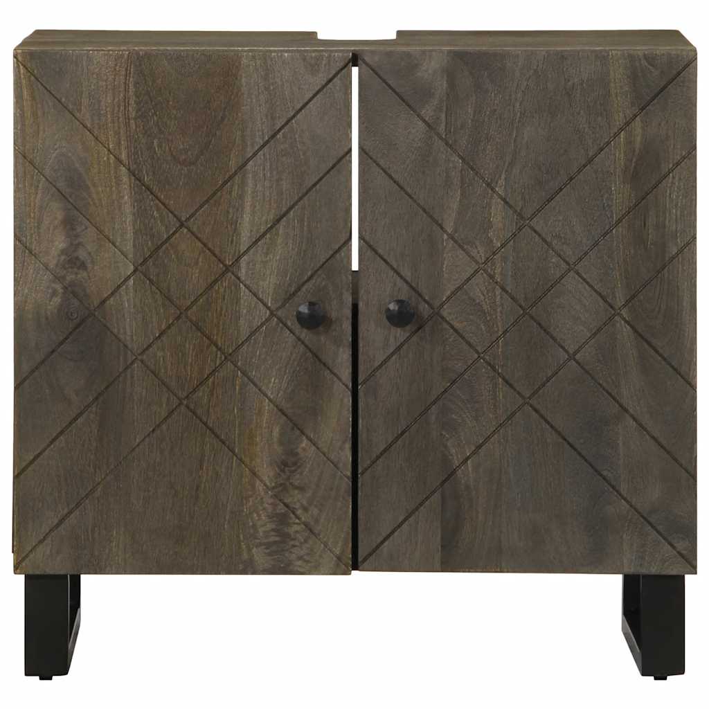 Armário para lavatório 62x33x58 cm madeira maciça manga preto