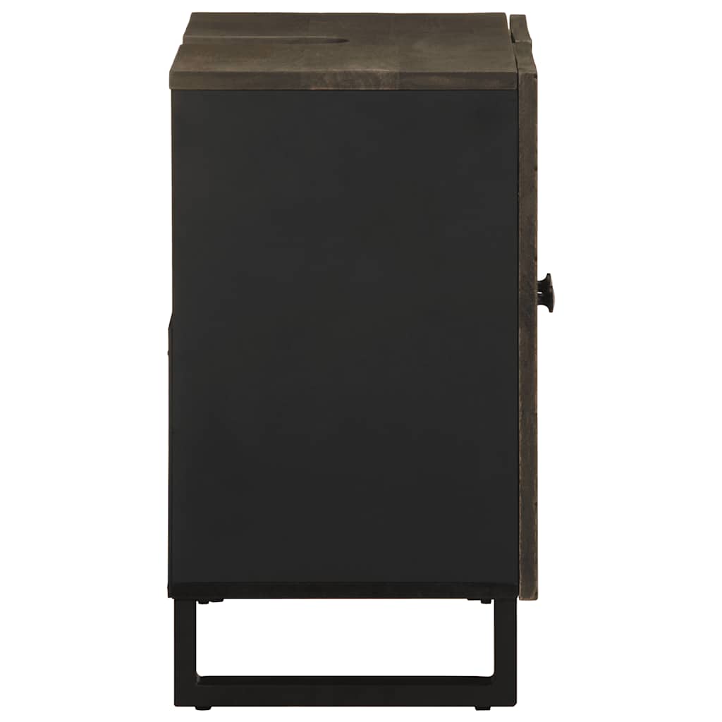 Armário para lavatório 62x33x58 cm madeira maciça manga preto