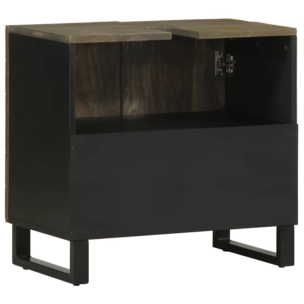 Armário para lavatório 62x33x58 cm madeira maciça manga preto