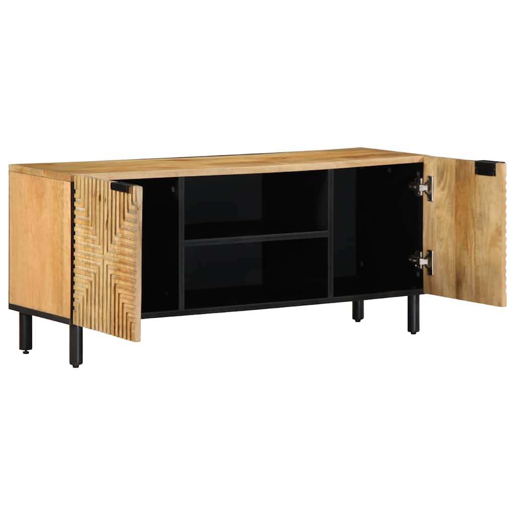 Móvel de TV castanho 105x33x46 cm madeira de mangueira maciça