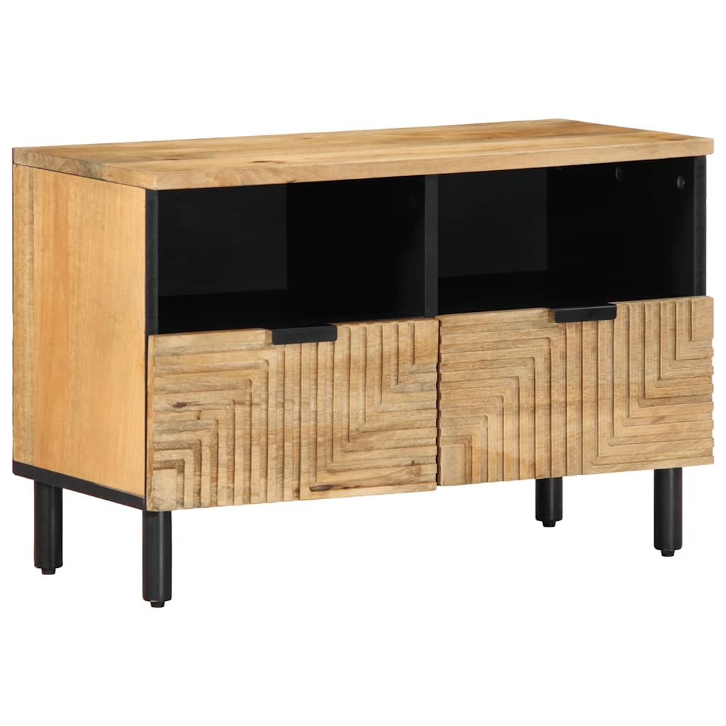 Móvel de TV 70x33x46 cm madeira de mangueira maciça castanho