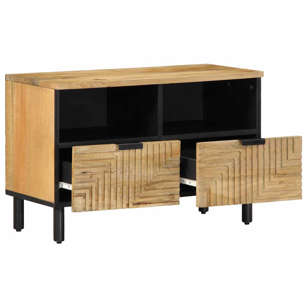 Móvel de TV 70x33x46 cm madeira de mangueira maciça castanho