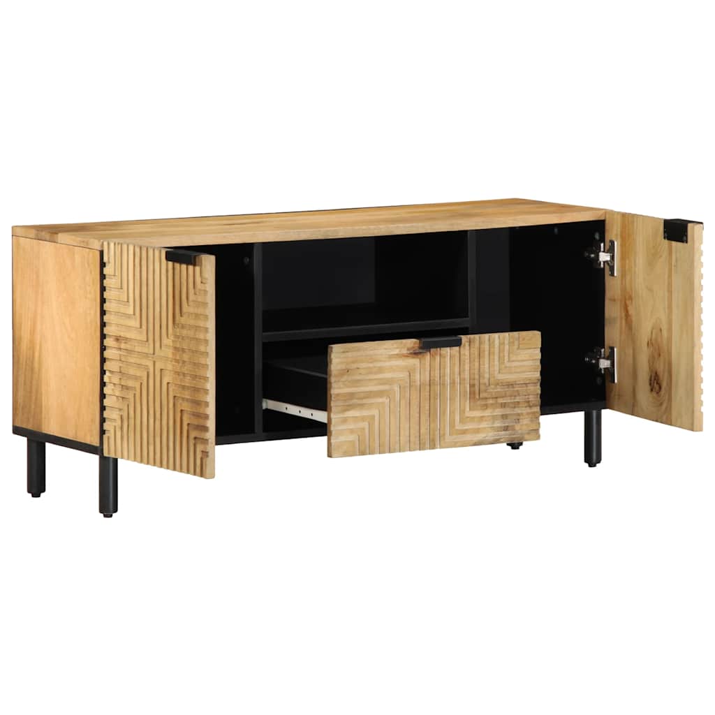 Móvel de TV castanho 105x33x46 cm madeira de mangueira maciça