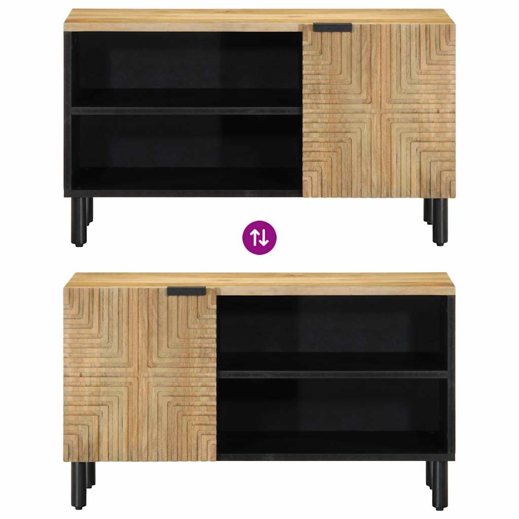 Móvel de TV 80x31,5x46 cm madeira de mangueira maciça castanho