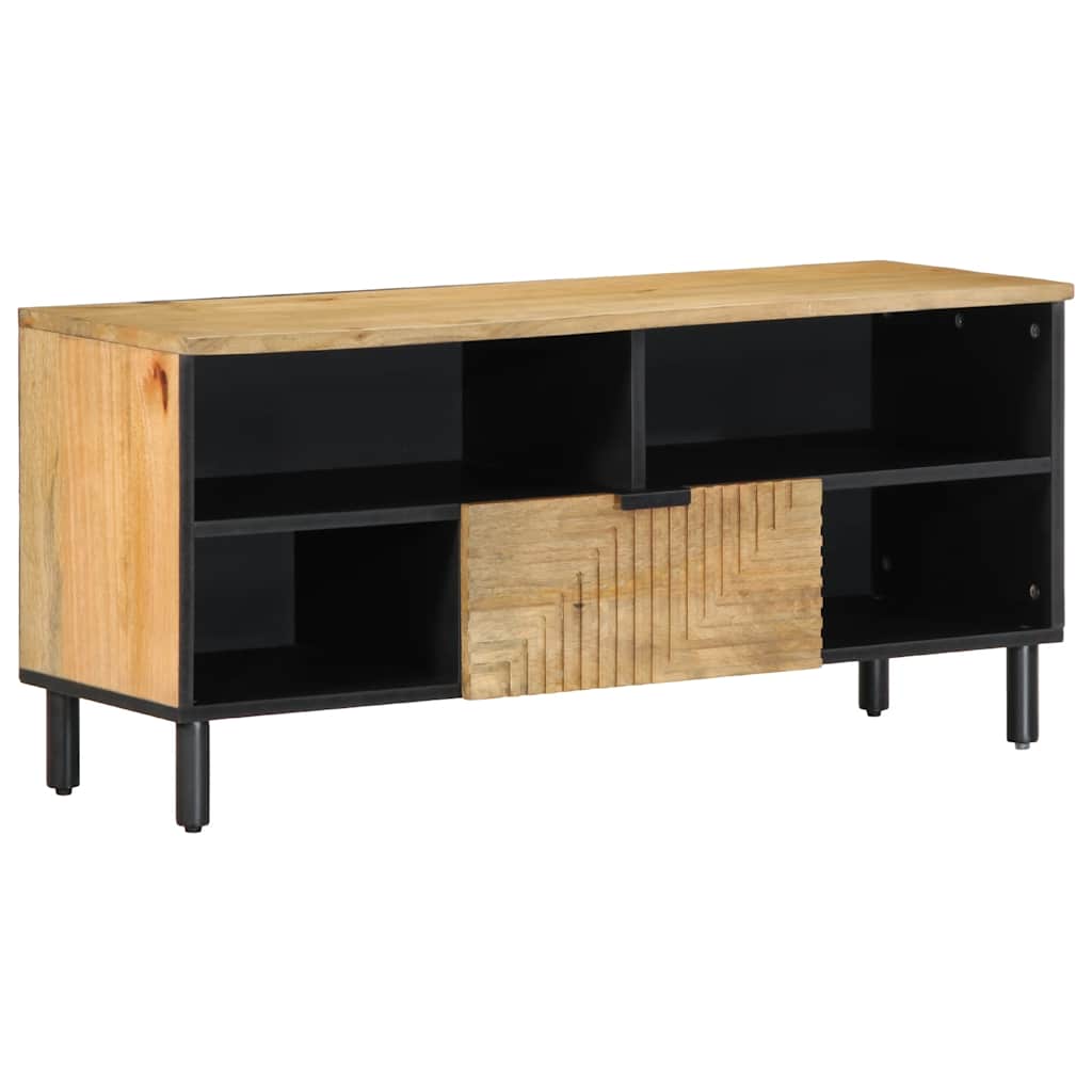 Móvel de TV 100x33x46 cm madeira de mangueira maciça castanho