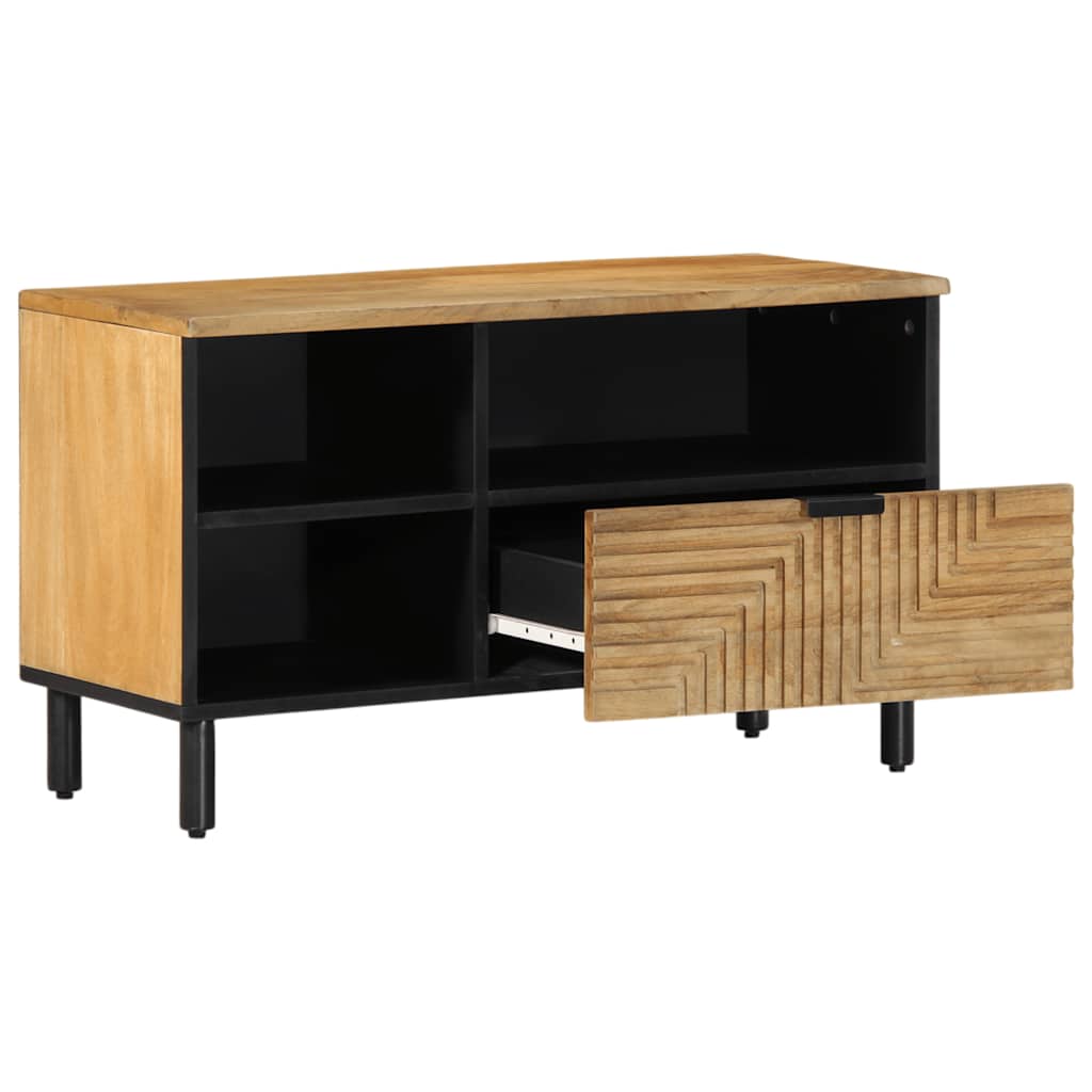 Móvel de TV 80x33x46 cm madeira de mangueira maciça castanho
