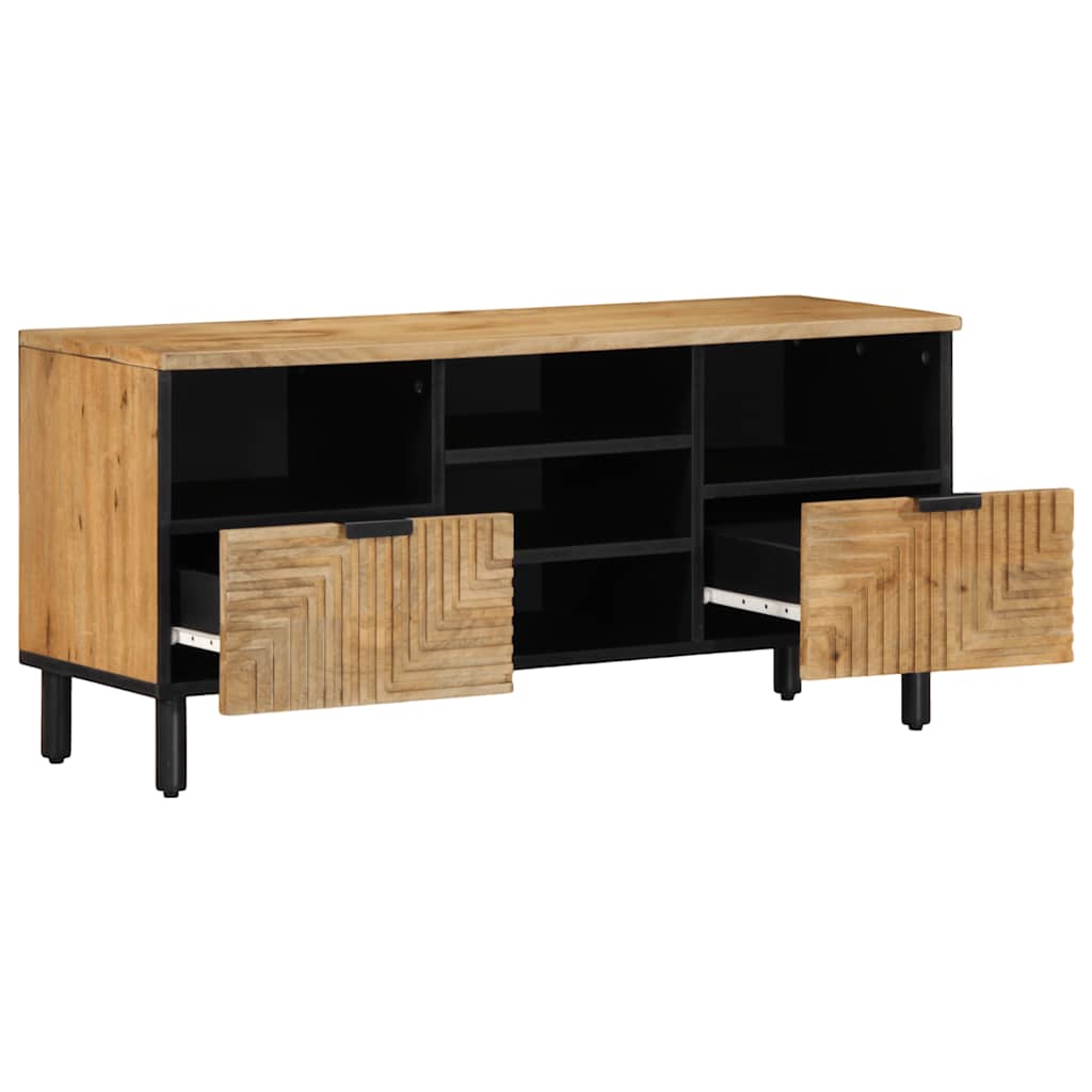 Móvel de TV 100x33x46 cm madeira de mangueira maciça castanho
