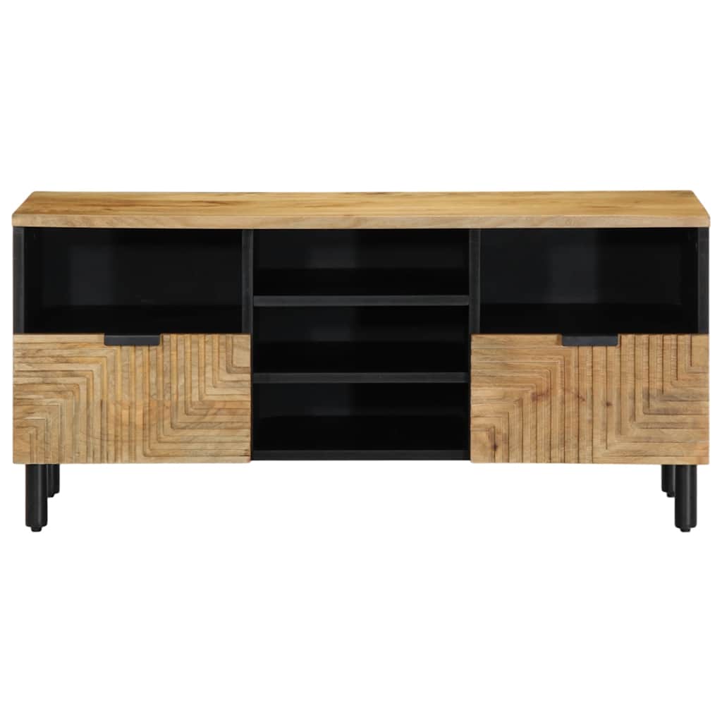 Móvel de TV 100x33x46 cm madeira de mangueira maciça castanho
