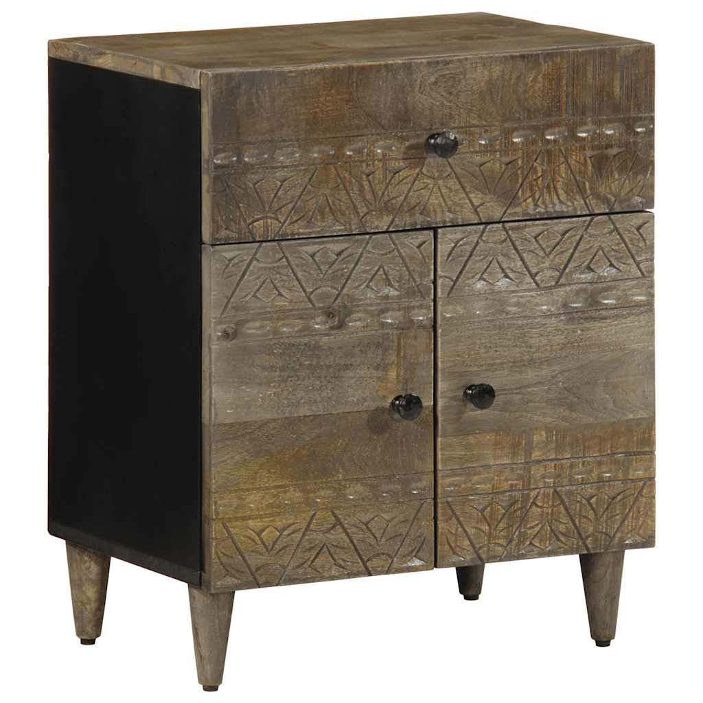 Mesa de cabeceira cinzento claro 50x33x60 cm