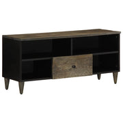 Móvel de TV 100x33x46 cm madeira de mangueira maciça preto