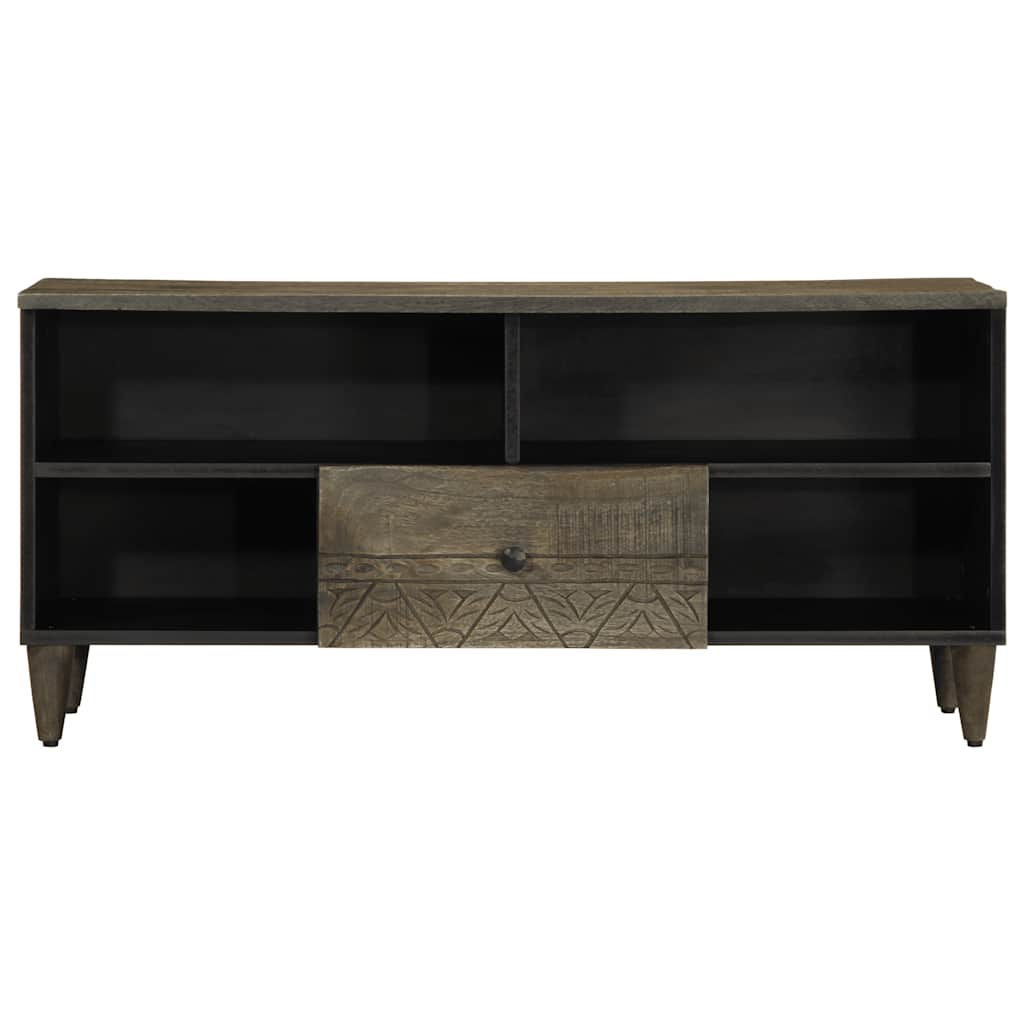 Móvel de TV 100x33x46 cm madeira de mangueira maciça preto