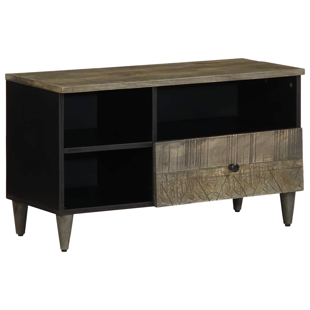Móvel de TV 80x33x46 cm madeira de mangueira maciça preto