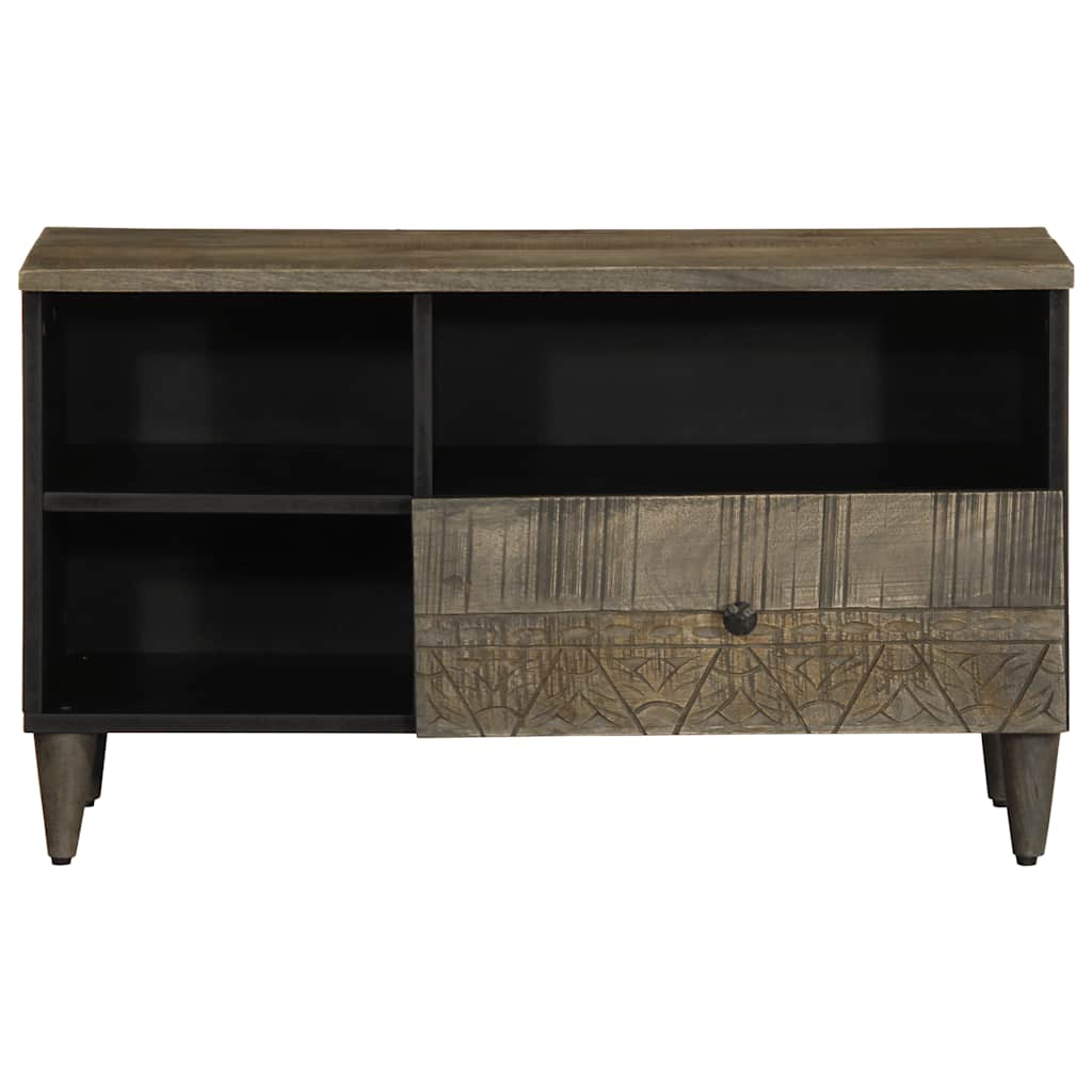 Móvel de TV 80x33x46 cm madeira de mangueira maciça preto