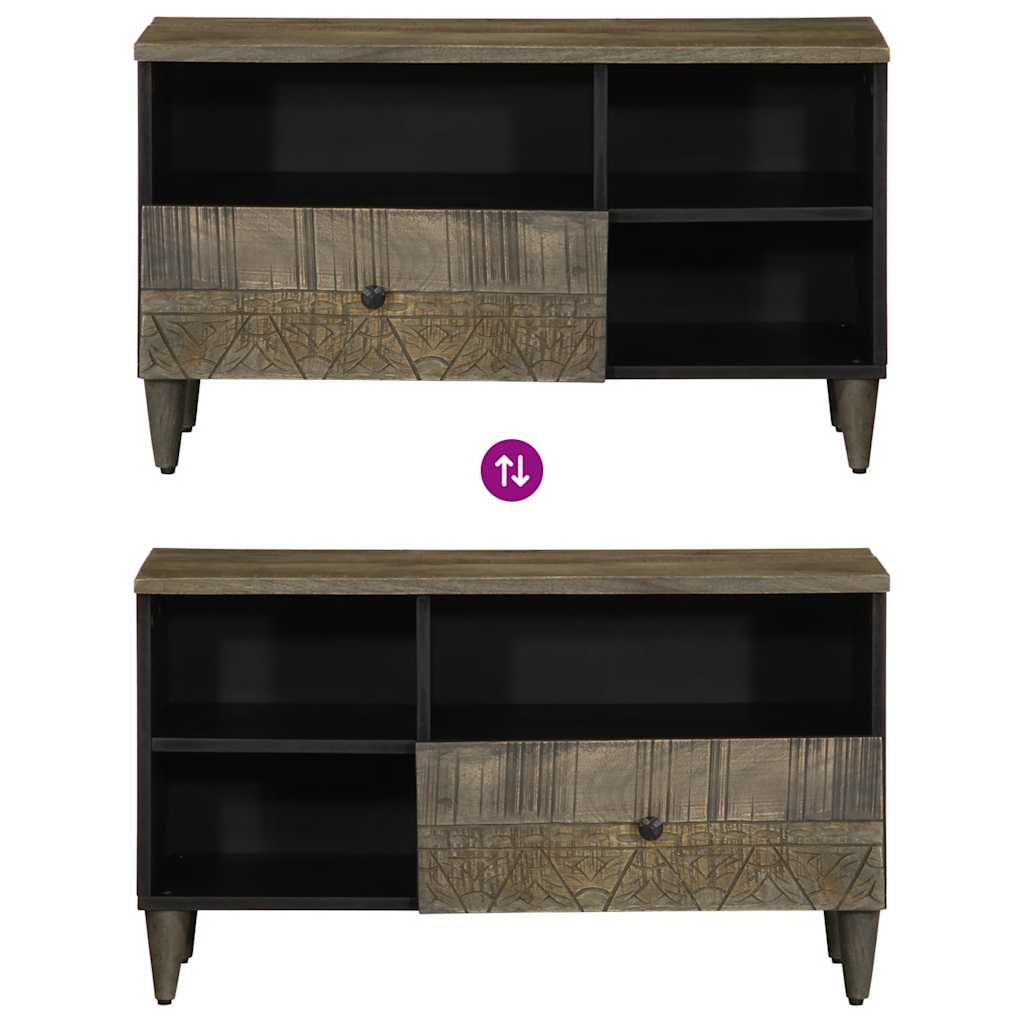 Móvel de TV 80x33x46 cm madeira de mangueira maciça preto