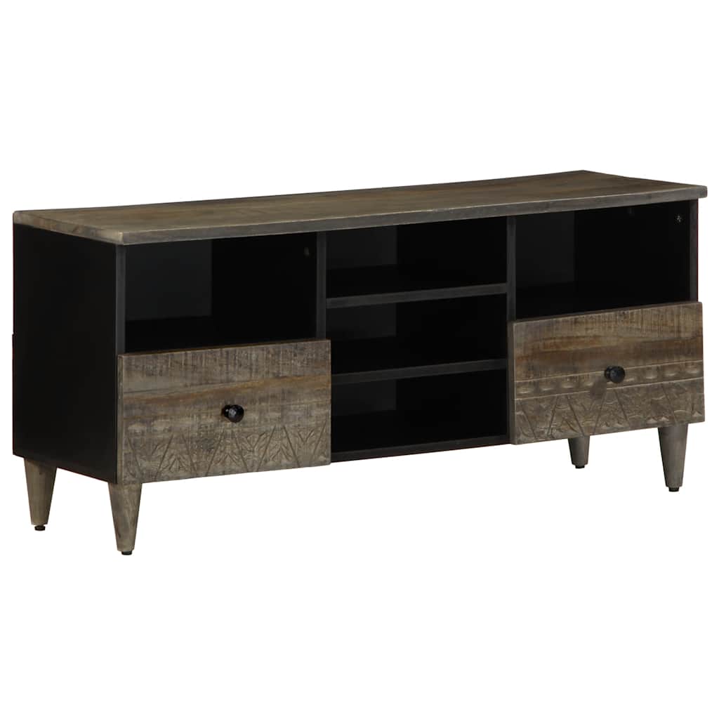 Móvel de TV 100x33x46 cm madeira de mangueira maciça preto