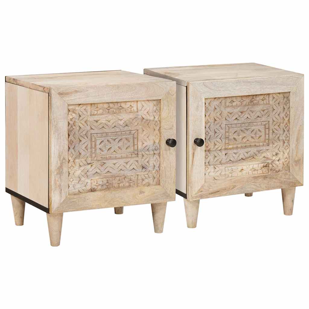 Mesa-de-cabeceira 2 pcs Bege 40 x 33 x 46 cm