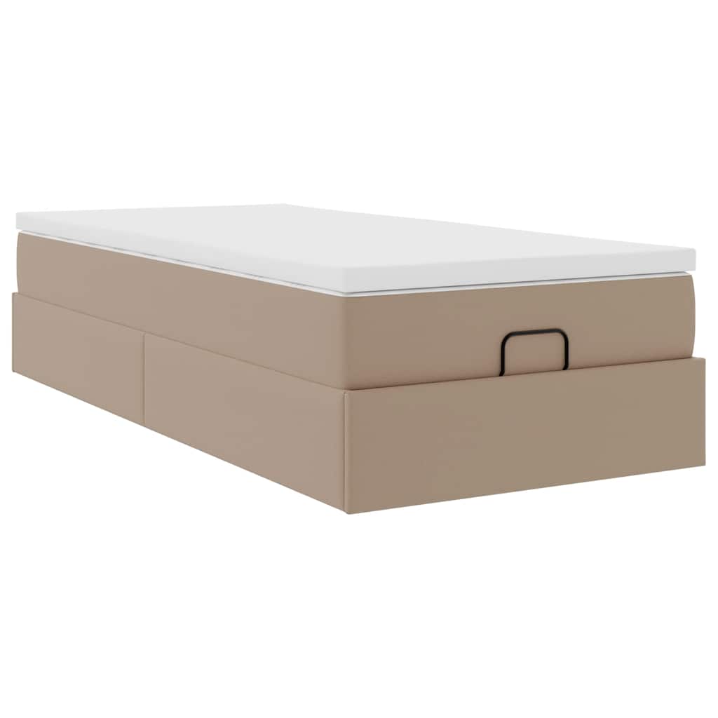 Estrutura de cama otomana com colchão cappucino 90x200 cm