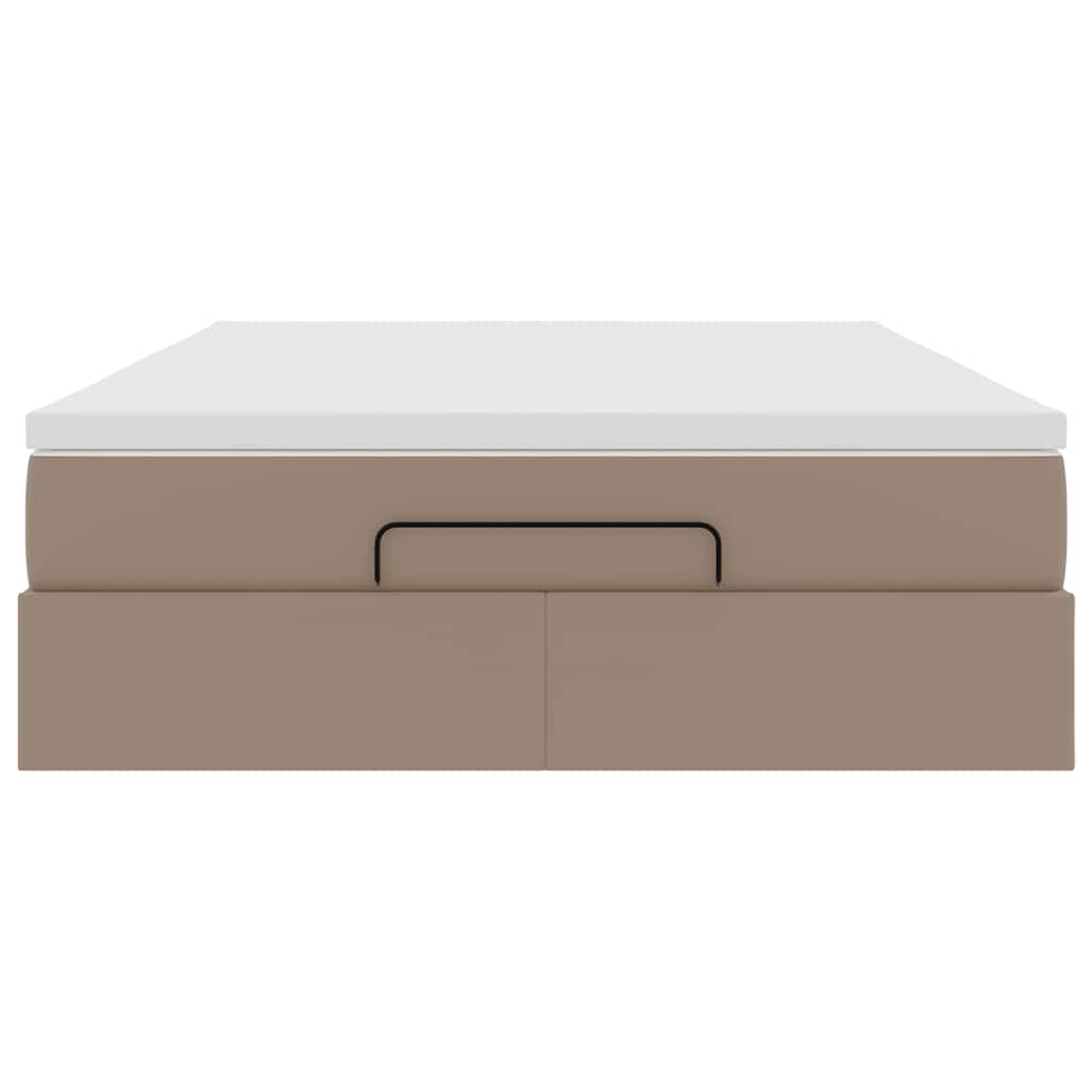 Estrutura de cama otomana com colchão cappucino 140x190 cm