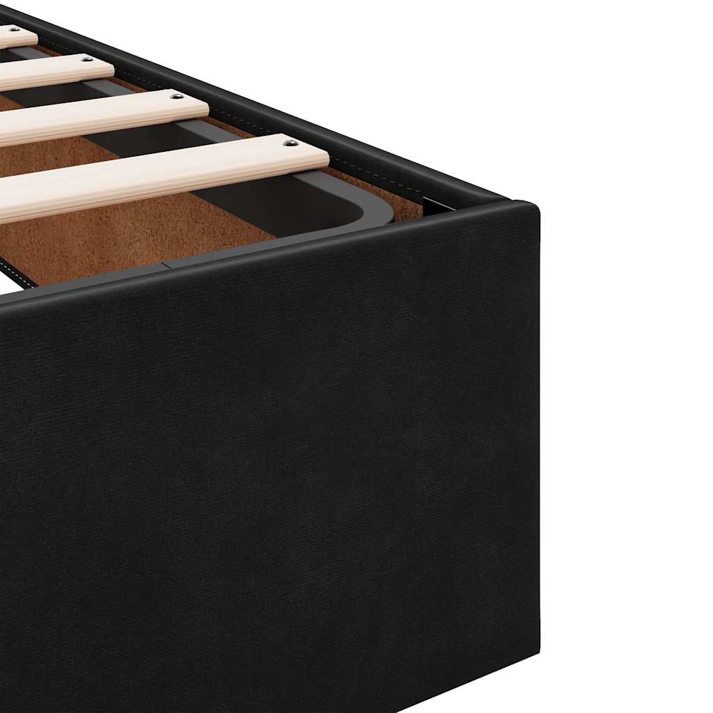 Estrutura de cama otomana com colchões 180x200cm veludo preto
