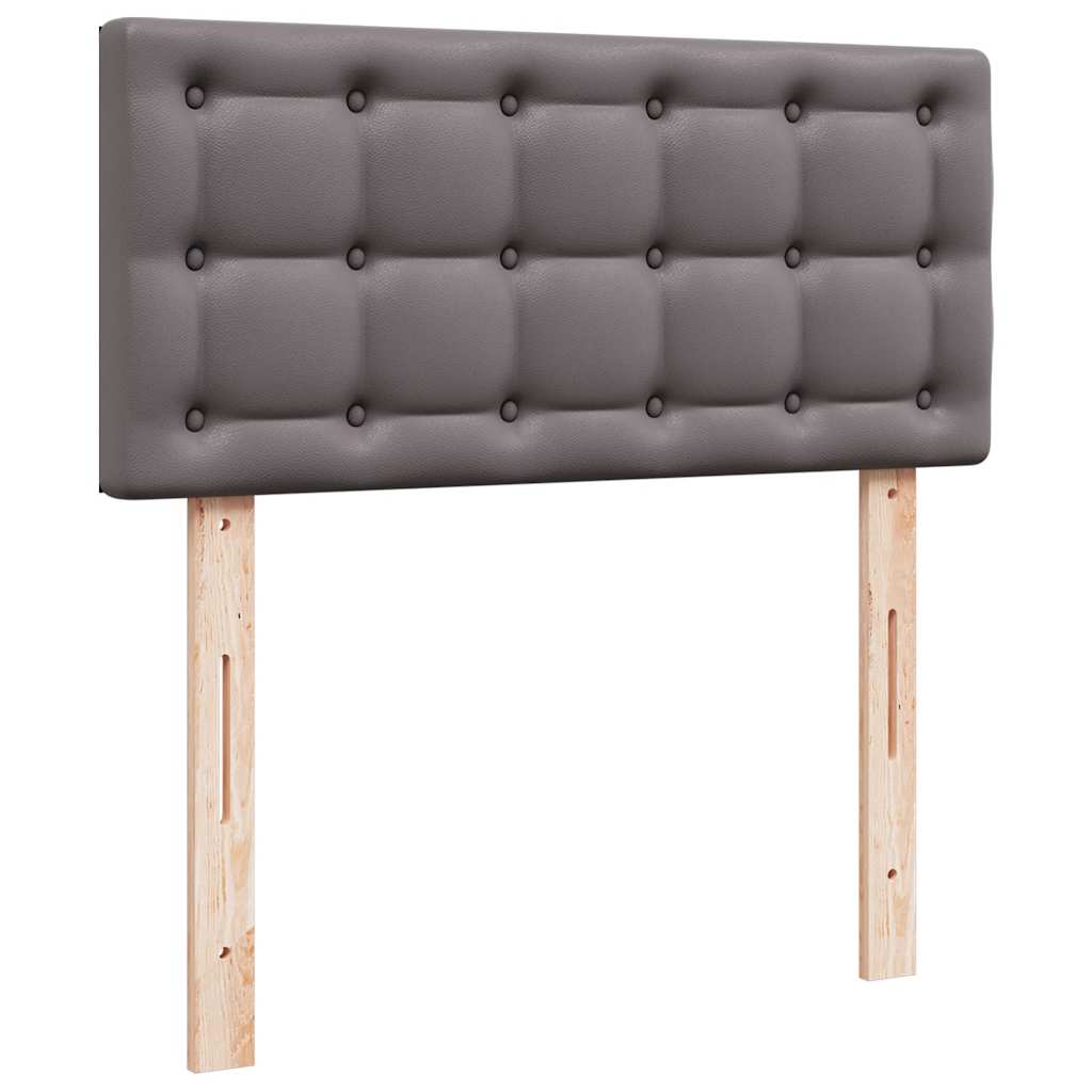 Cama otomana com colchão 100x200 cm couro artificial cinzento