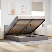 Estrutura de cama otomana com colchão cinza 200x200 cm tecido