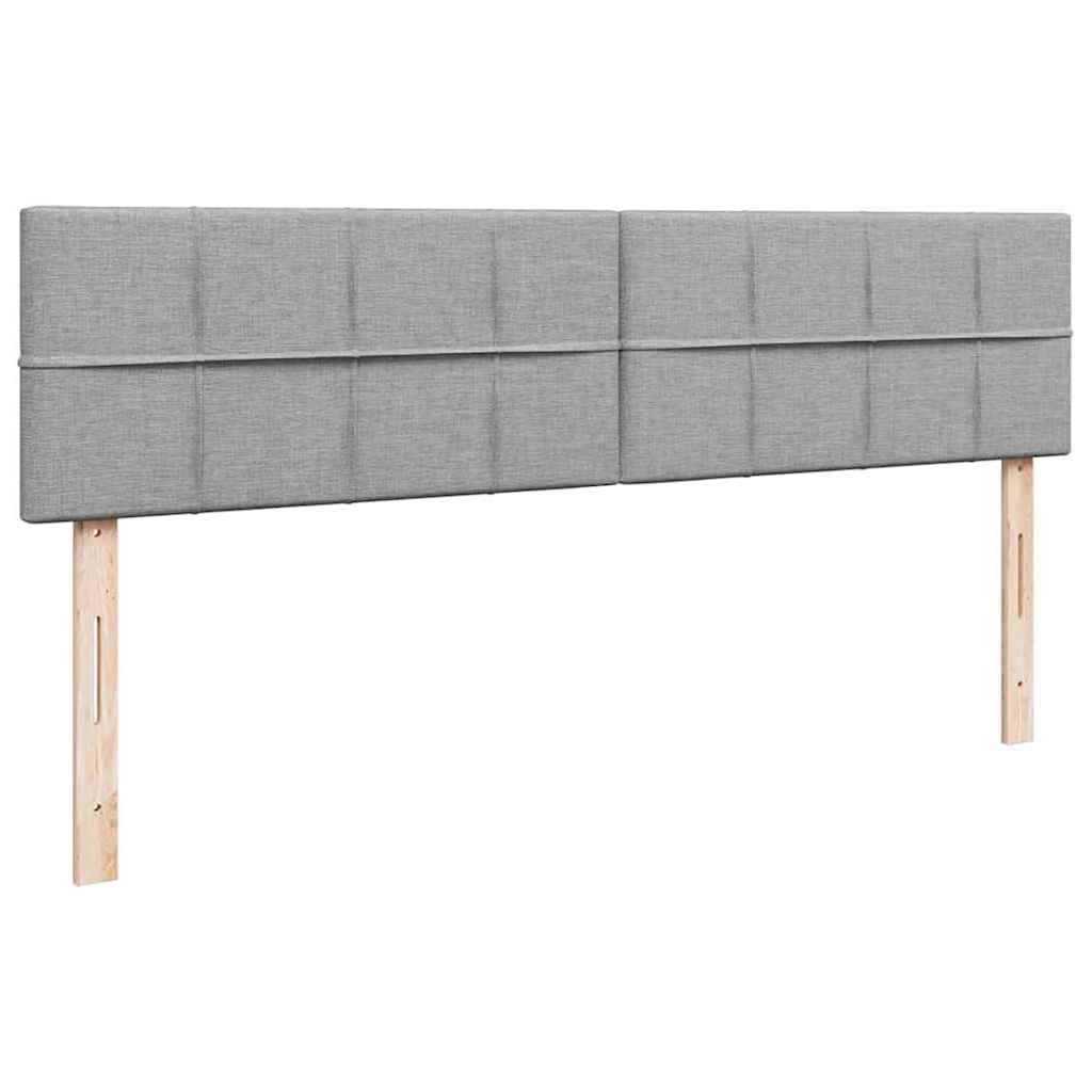 Estrutura de cama otomana com colchões tecido cinzento claro