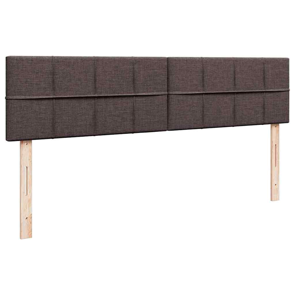 Estrutura de cama otomana com colchões tecido castanho escuro