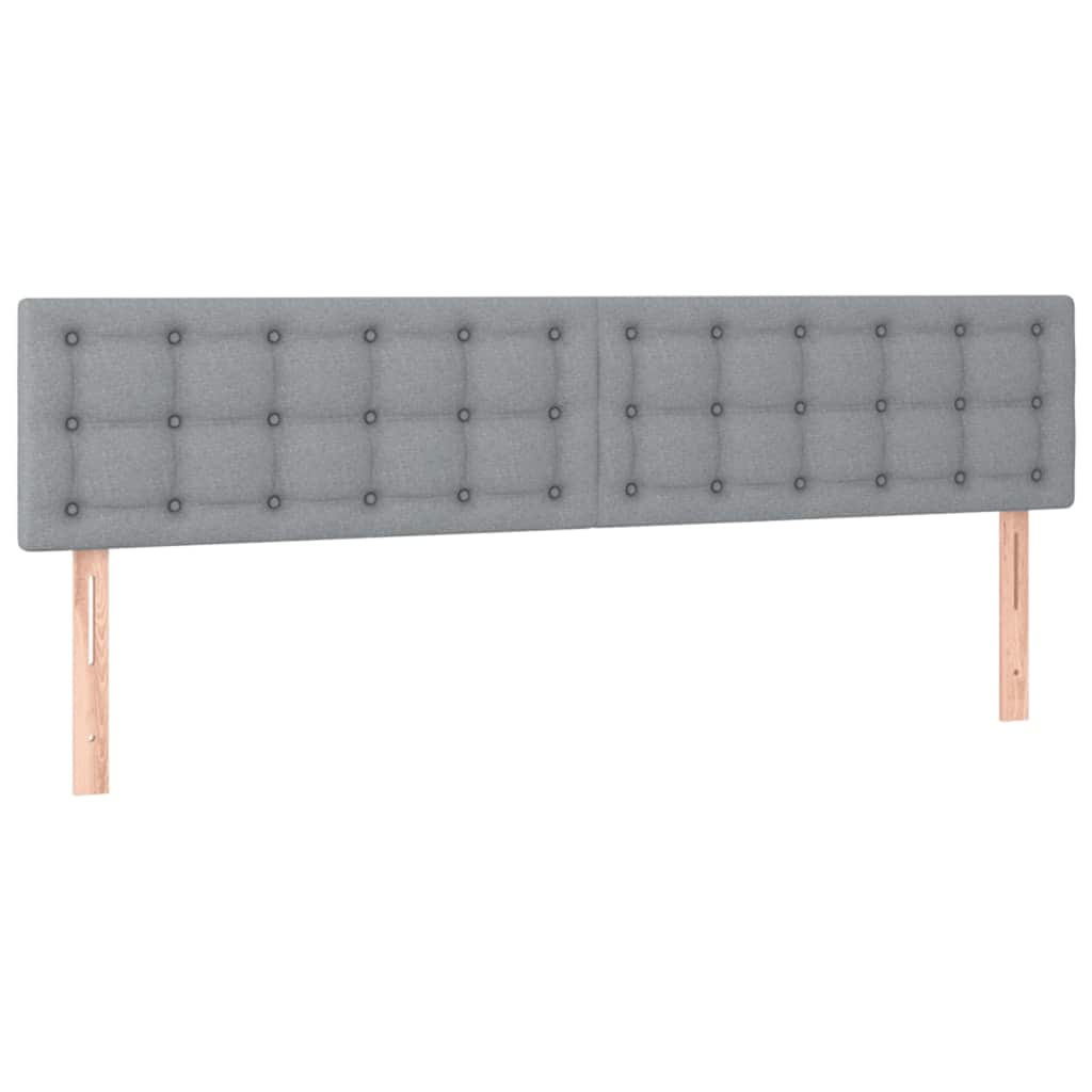 Estrutura de cama otomana com colchões tecido cinzento claro