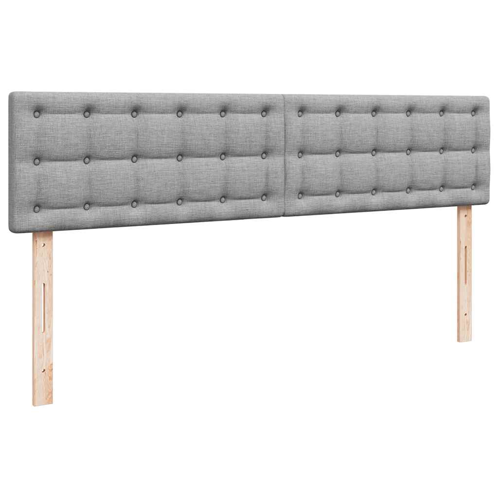 Estrutura de cama otomana com colchões tecido cinzento claro