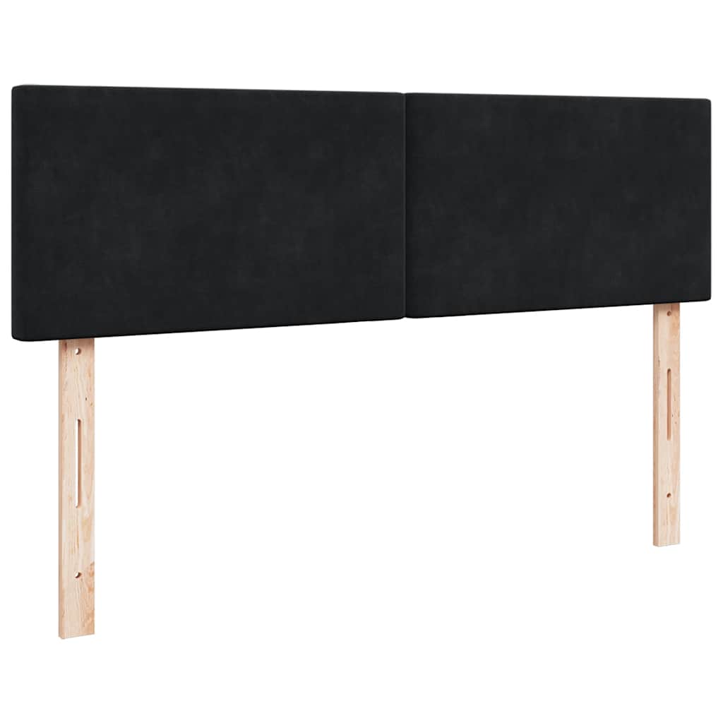 Estrutura de cama otomana com colchões 160x200 cm veludo preto