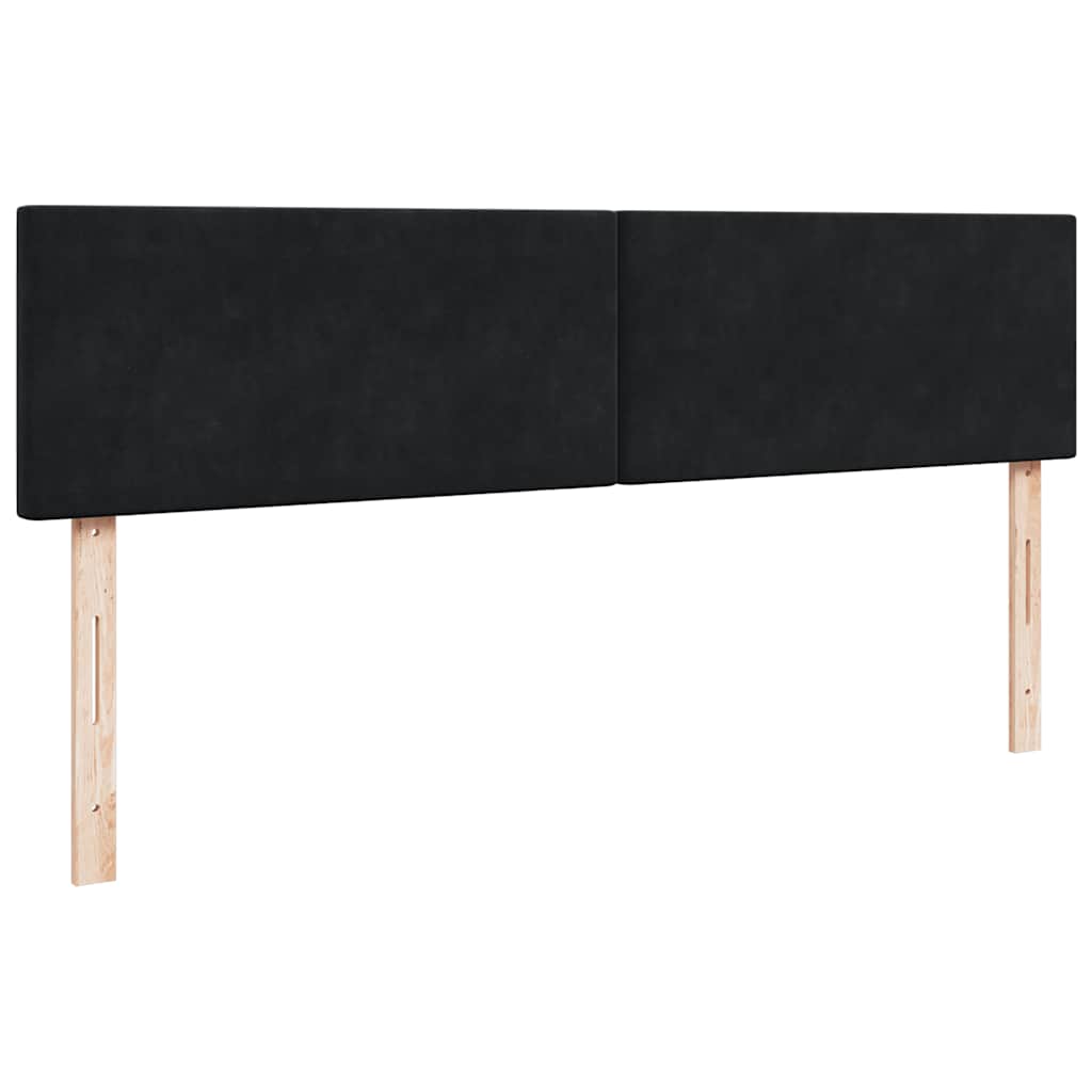 Estrutura de cama otomana com colchões 200x200cm veludo preto