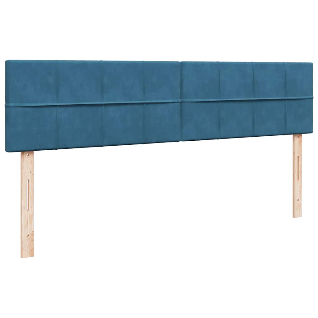 Estrutura de cama otomana com colchão azul escuro Veludo