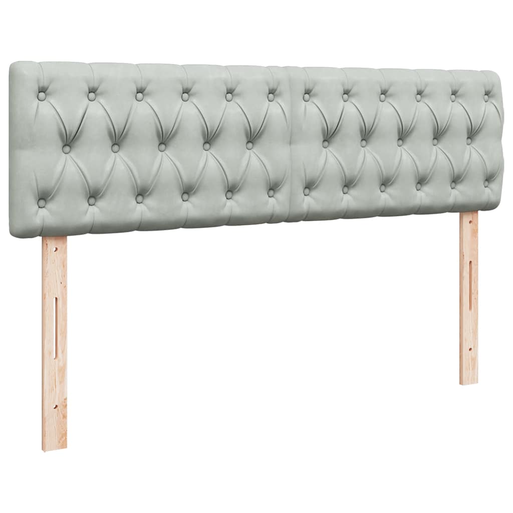 Estrutura cama otomana colchões 160x200cm veludo cinzento claro