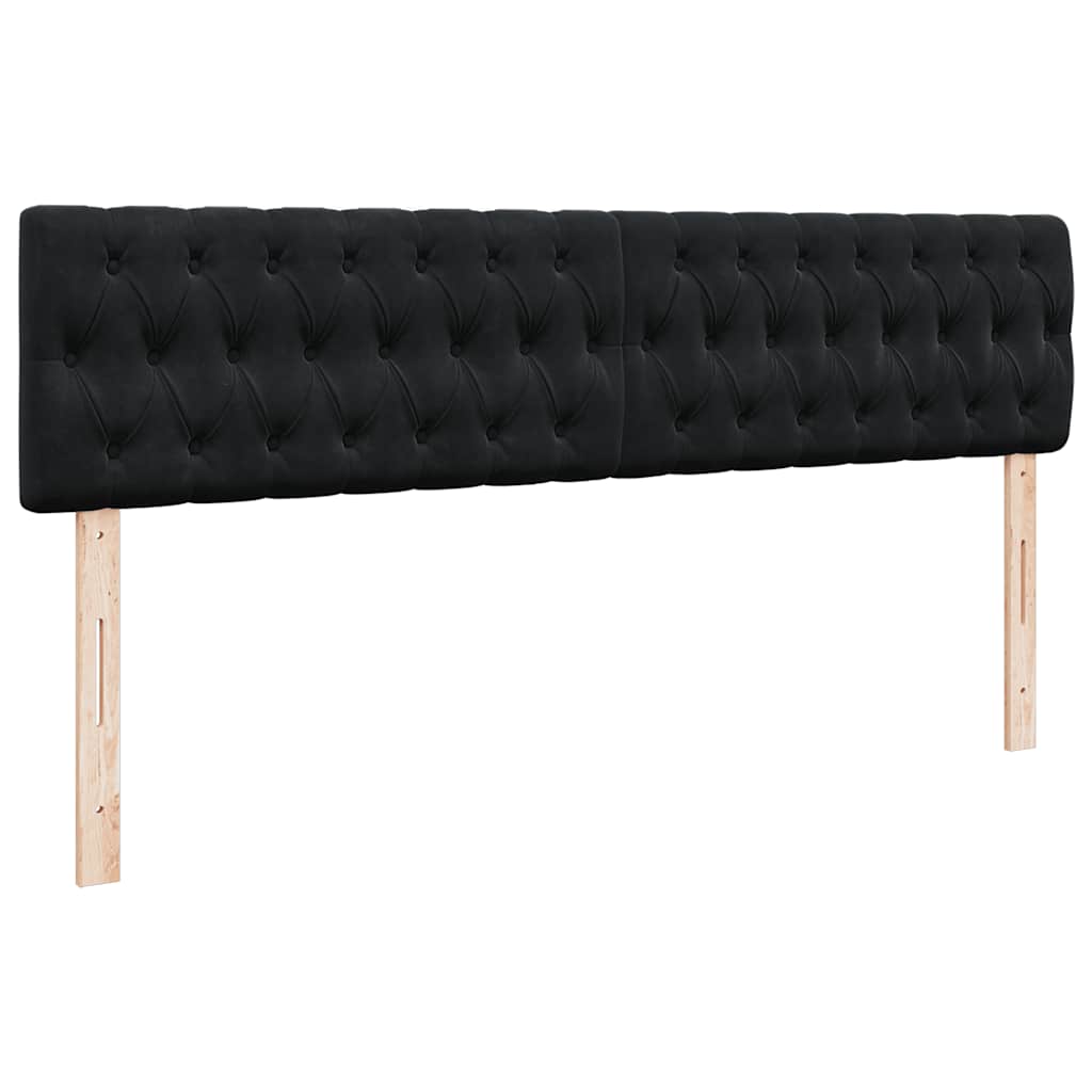 Estrutura de cama otomana com colchões 180x200cm veludo preto