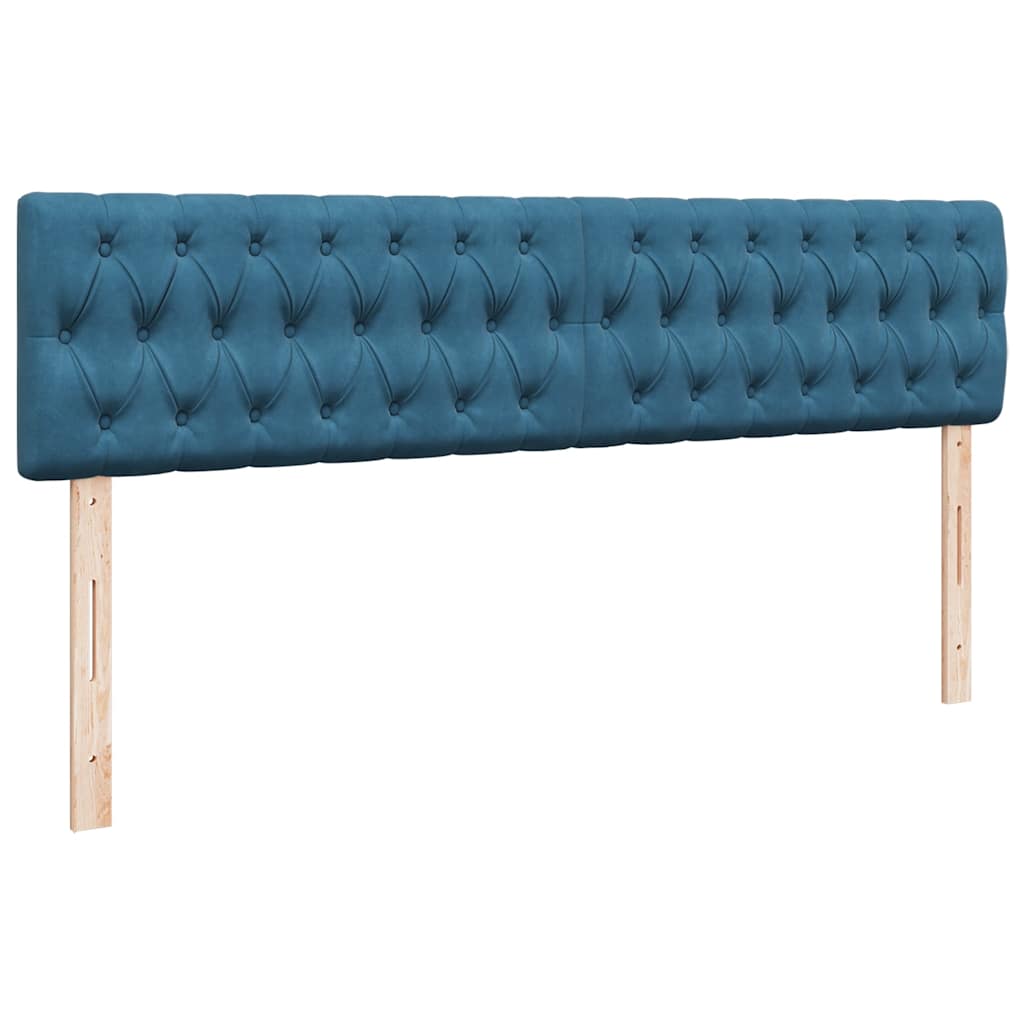 Estrutura de cama otomana com colchão azul escuro Veludo